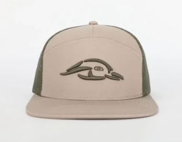 AFW Outdoors AF Waterfowl 3D Puff Logo 7 Panel Trucker Pale Khaki / Loden Hat AFW Outdoors