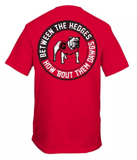 Georgia Bulldogs Between The Hedges Red Tee