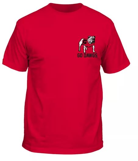 Georgia Bulldogs Between The Hedges Red Tee New World Graphics