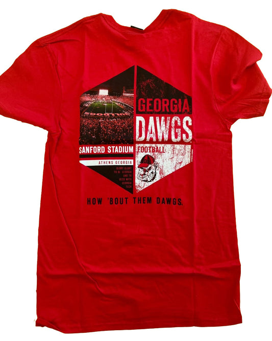 Georgia Bulldogs Black Out Stadium Red Tee New World Graphics
