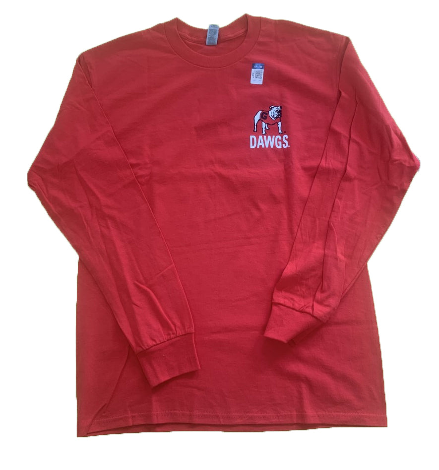 Georgia Bulldogs Night Game Red Long Sleeve Shirt New World Graphics