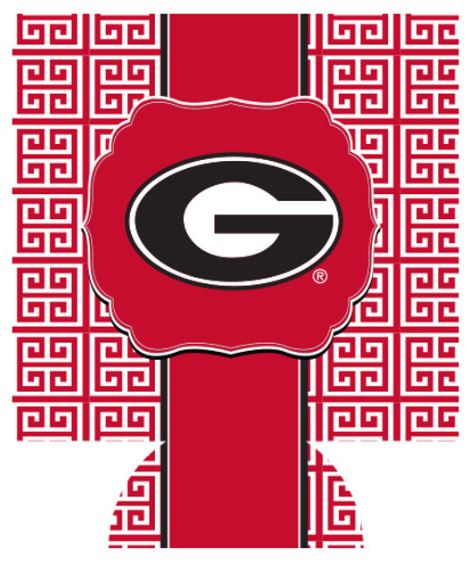 Georgia Bulldogs Greek Key Red Can Coozie