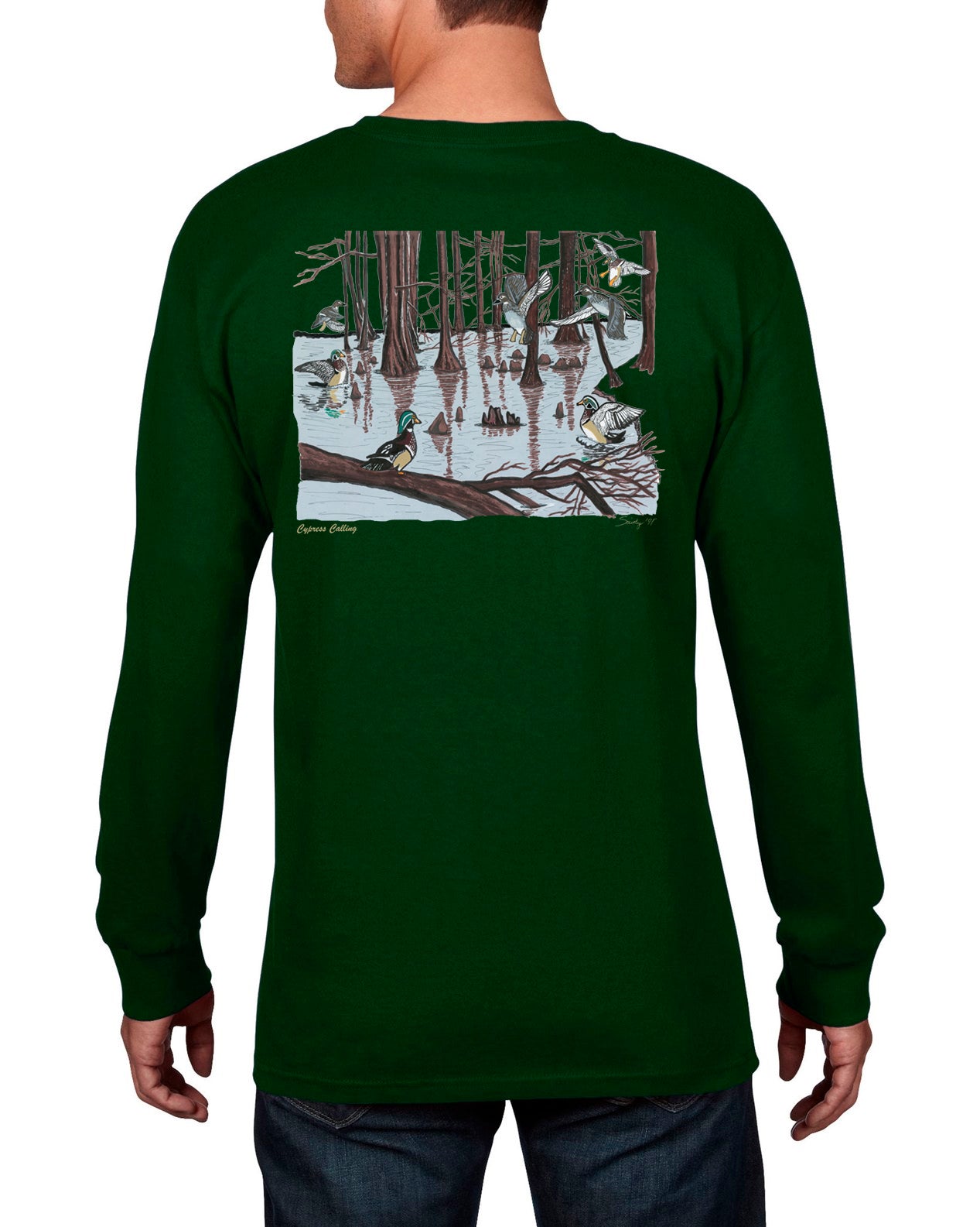 Society '91 Cypress Calling Long Sleeve Tee Green