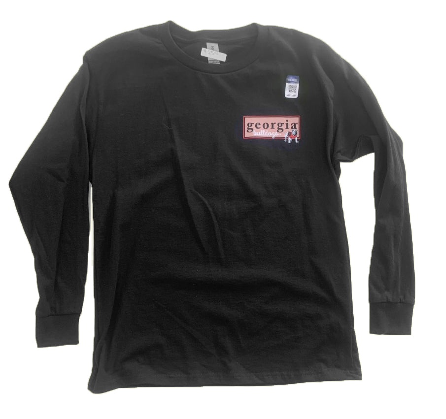 Georgia Bulldogs Youth Floral State Long Sleeve Black Shirt Georgia Bulldogs