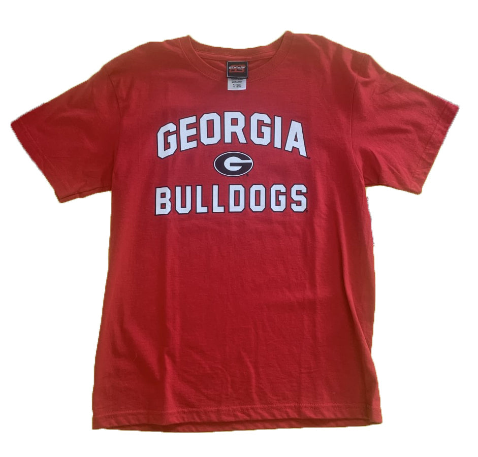 Georgia Bulldogs Youth Script Short Sleeve Red Shirt Georgia Bulldogs