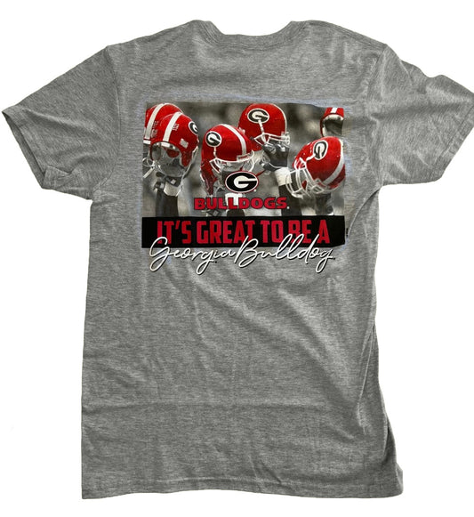 Georgia Bulldogs Great To Be A Dawg Heather Grey Tee New World Graphics