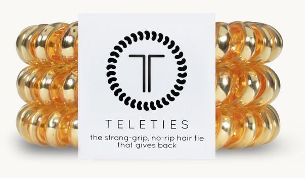 Teleties Large Sunset Gold Hair Tie Set of 3 Teleties