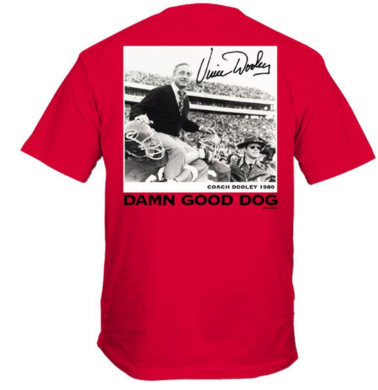 Georgia Bulldogs Memory of Vince Dooley Red Tee New World Graphics