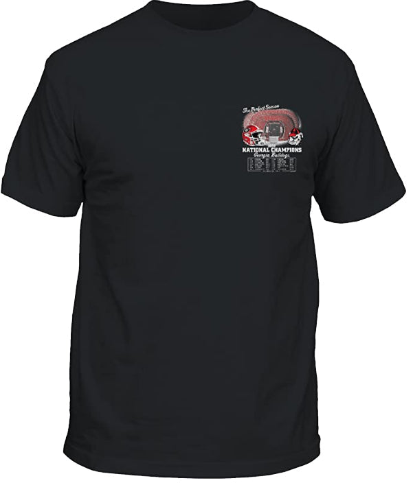 Georgia Bulldogs National Champs 22 Youth Perfect Season Short Sleeve Black Shirt Georgia Bulldogs