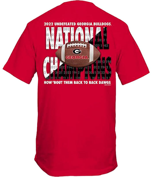 Georgia Bulldogs National 22 Youth Red Shirt New World Graphics