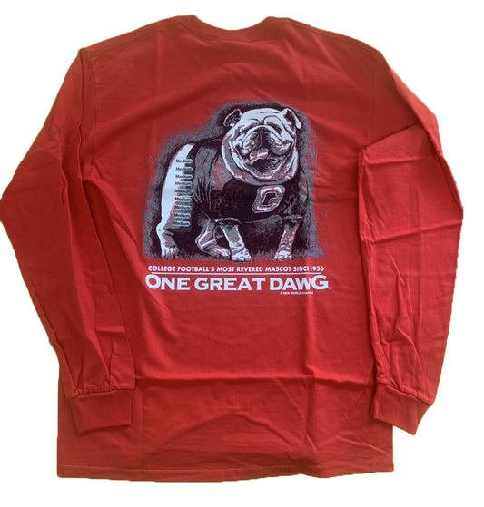 Georgia Bulldogs One Great Dawg Red Long Sleeve Shirt New World Graphics