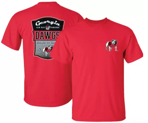 Georgia Bulldogs Shield Red Tee New World Graphics