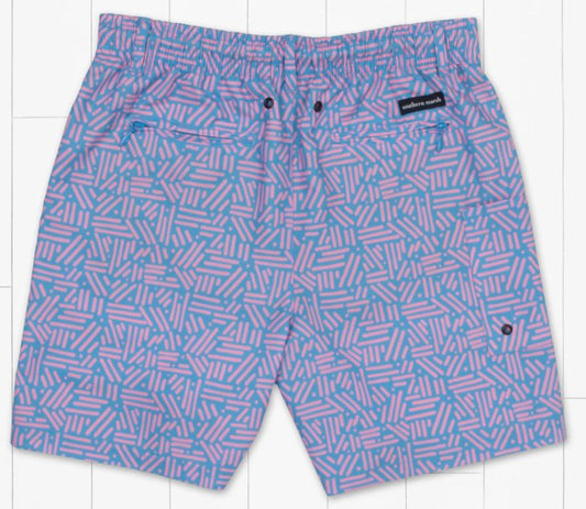 Southern Marsh Dockside Swim Trunk - Dots & Lines Royal Blue Southern Marsh