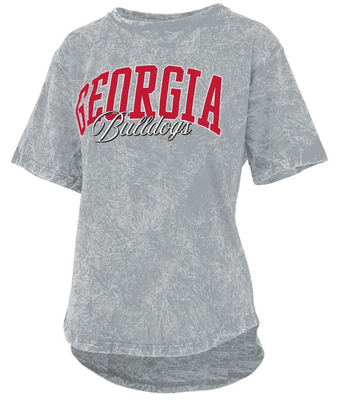 Pressbox Georgia Bulldogs Santana Short Sleeve Crew Neck Mineral Wash Top Pressbox