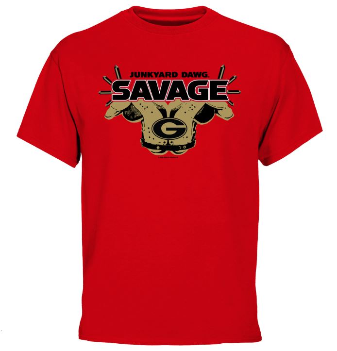 Georgia Bulldogs Youth Savage Red Tee New World Graphics