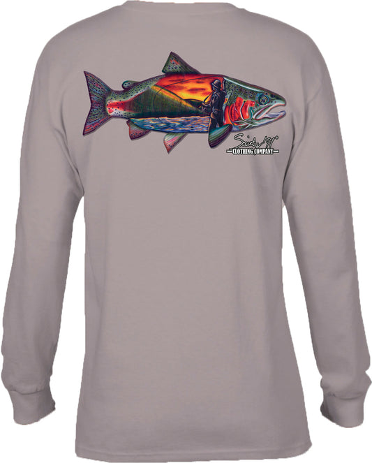Society '91 Scenic Trout Long Sleeve Tee Grey Society 91