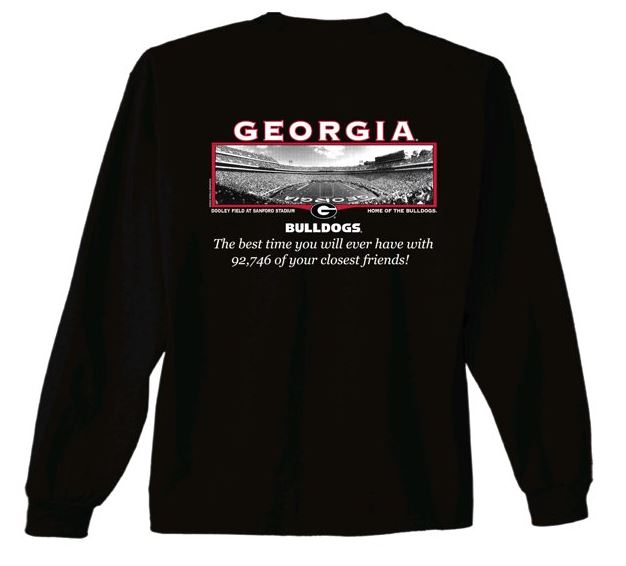 Georgia Bulldogs Stanford Stadium Black Long Sleeve Tee New World Graphics