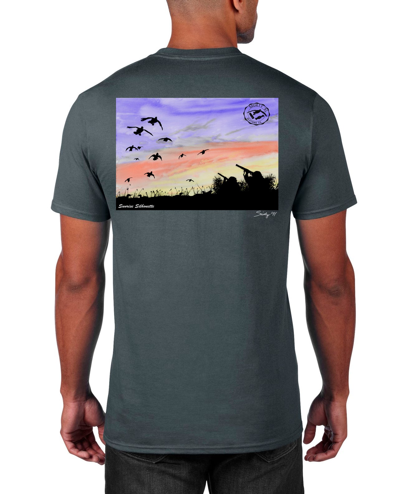 Society '91 Sunrise Silhouette Short Sleeve Tee Grey