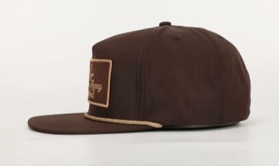 AFW Outdoors Throwback Vintage Rope Hat Brown with Patch and Tan Rope Hat AFW Outdoors
