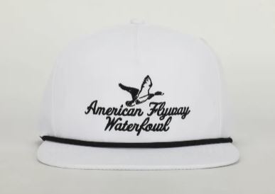 AFW Outdoors Throwback Vintage Rope Hat White with Black Rope Hat AFW Outdoors