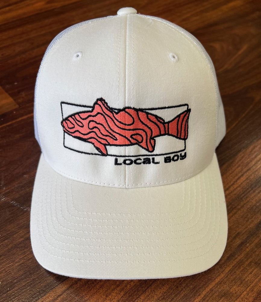 Local Boy White and Pink Fish Hat Local Boy Outfitters