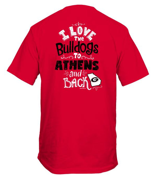 Georgia Bulldogs Youth I Love The Bulldogs Red Tee New World Graphics