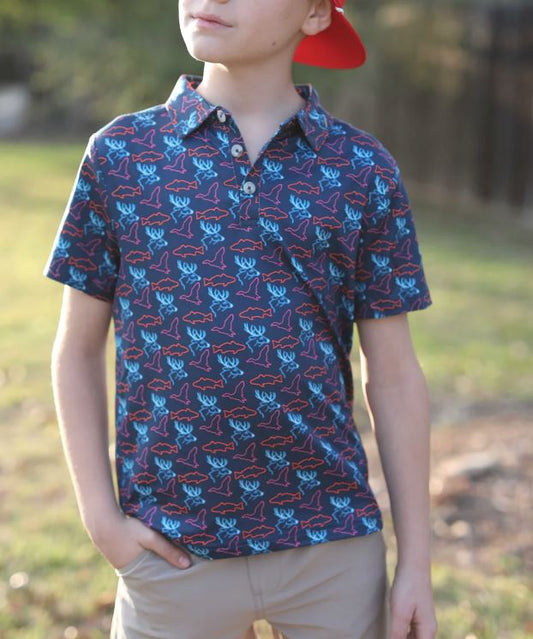 Burlebo Youth Polo - Neon Outdoors Shirt Burlebo