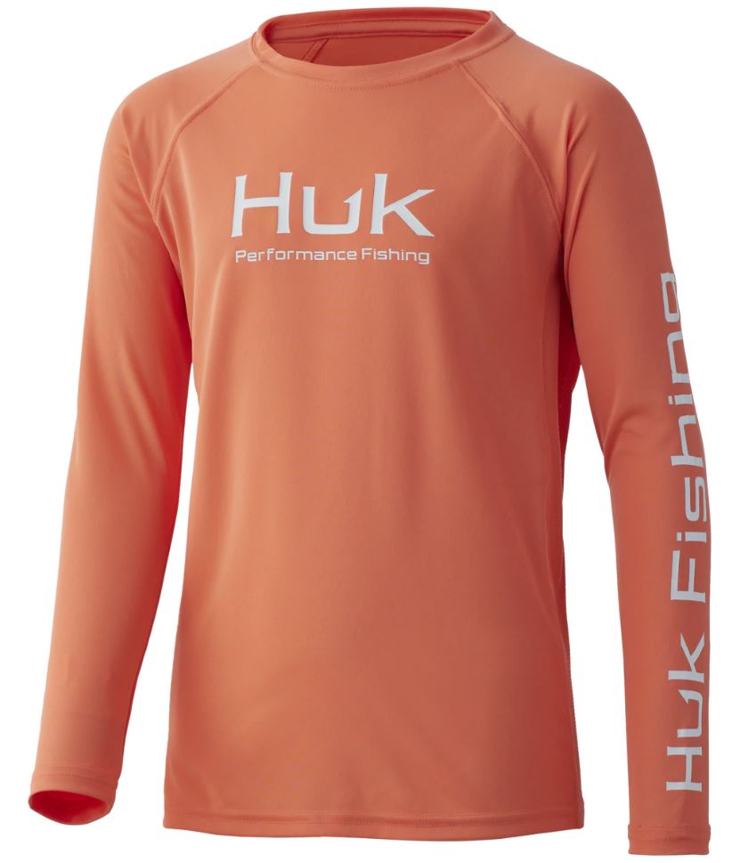Huk Youth Pursuit Long Sleeve Shirt - Fresh Salmon