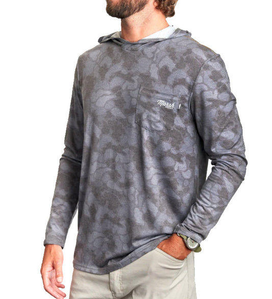 Marsh Wear Marsh Wear Mallard Pamlico Performance Hoodie Black Marsh Wear