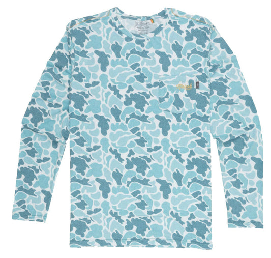 Marsh Wear Mallard Pamlico Performance Long Sleeve Blue Marsh Wear