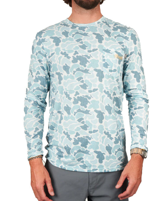 Marsh Wear Mallard Pamlico Performance Long Sleeve Blue Marsh Wear