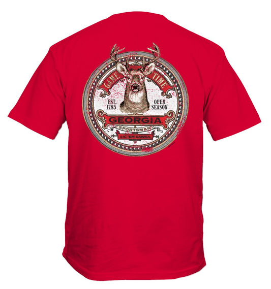 Georgia Bulldogs Deer Circle Shirt Red New World Graphics