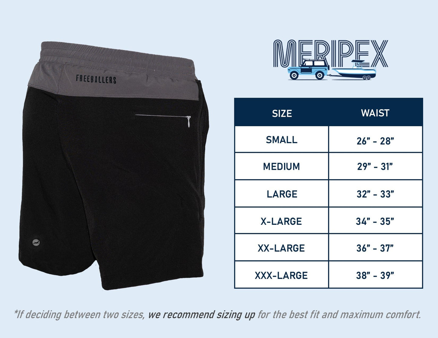 Meripex 8" Navy Blue Freeballer Sports Shorts