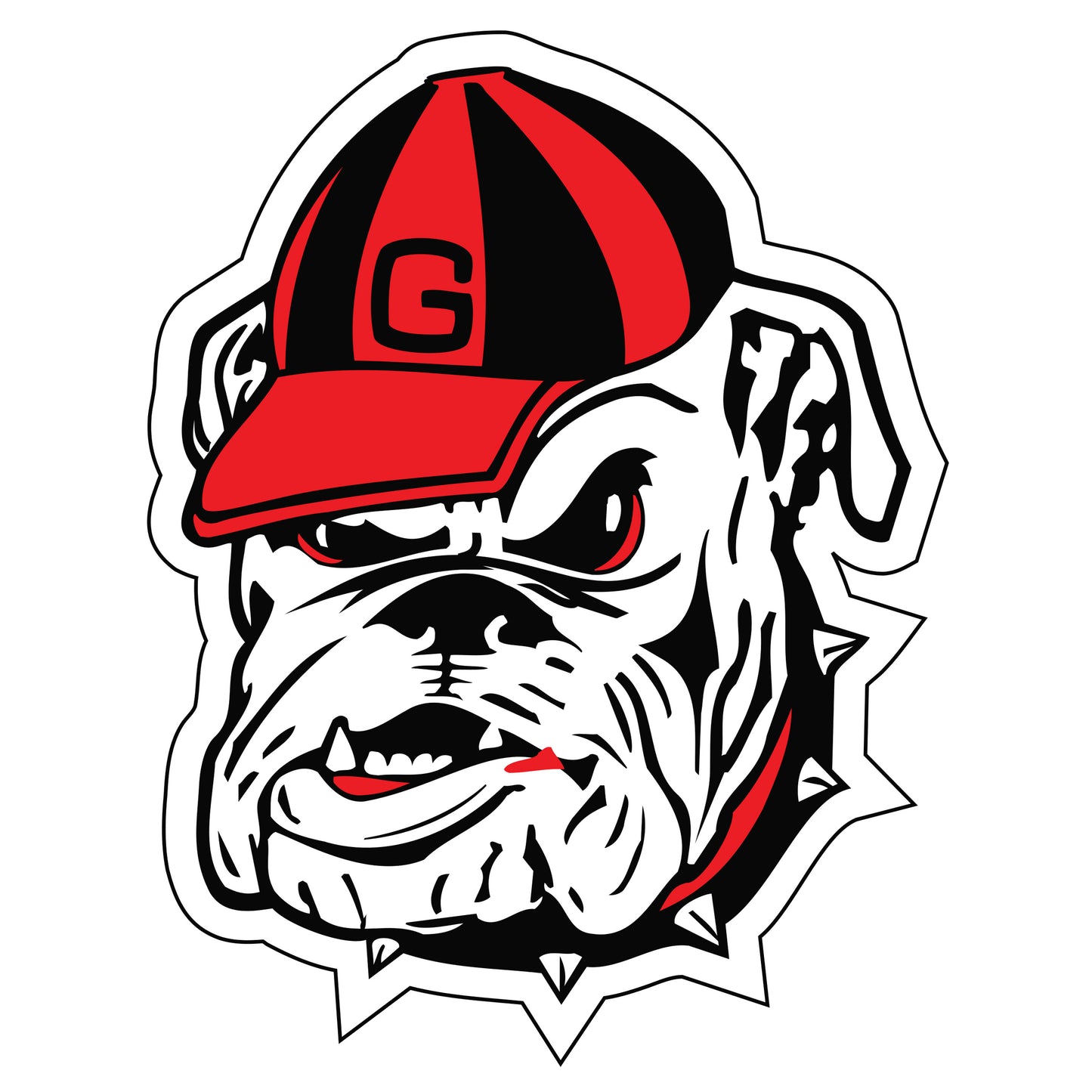 Craftique Georgia Bulldogs 4"  Bulldog Head Decal