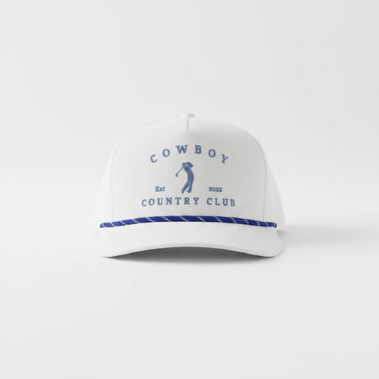 Cowboy Country Club Golfer Roped Hat White Cowboy Country Club