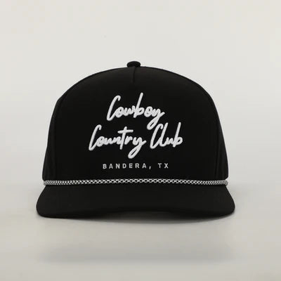 Cowboy Country Club Cursive Roped Hat Black Cowboy Country Club