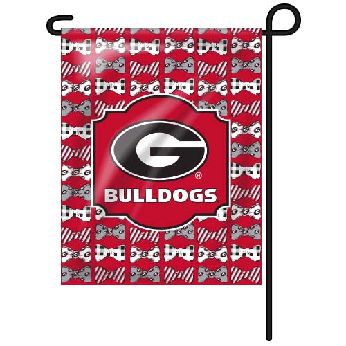 Georgia Bulldogs Garden Flag Bow Tie Red