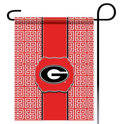 Georgia Bulldogs Garden Flag Greek Key Red