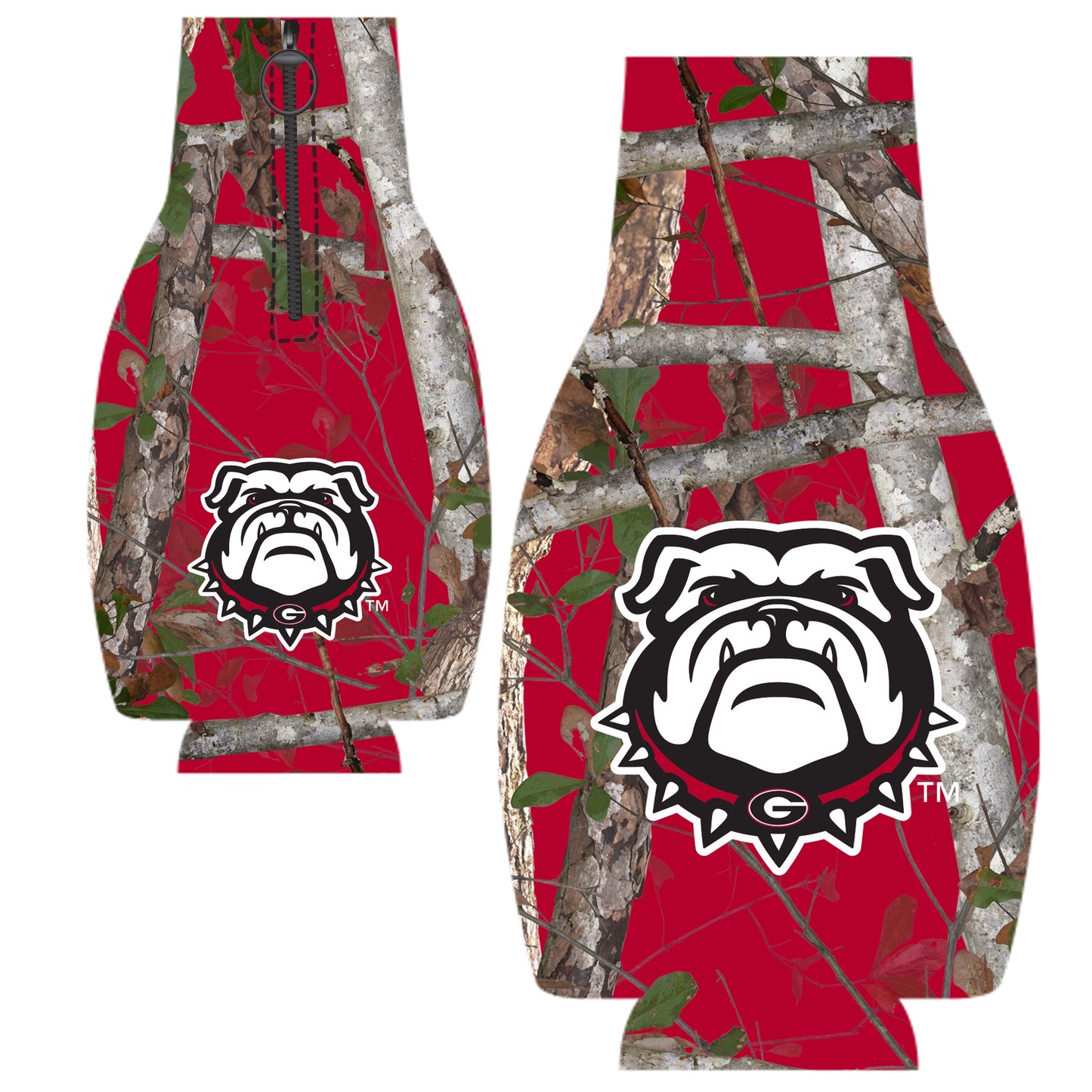 Georgia Bulldogs Bottle Coozie Real Camo Red etcoutfitters