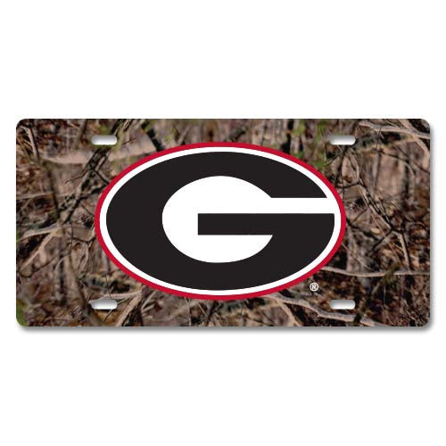 Georgia Bulldogs Camo Plastic License Plate