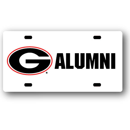 Georgia Bulldogs Metal License Plate Alumni White