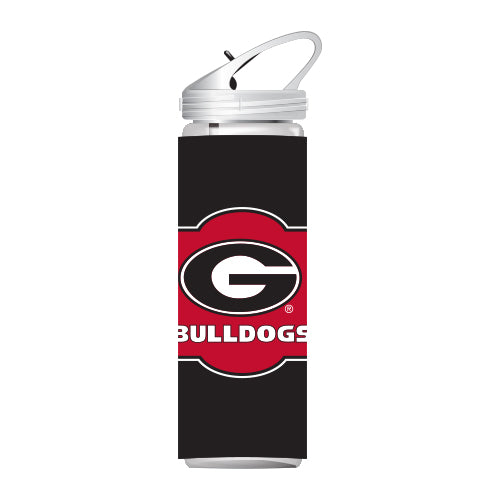 Georgia Bulldogs Black Shield Water Bottle with Coozie