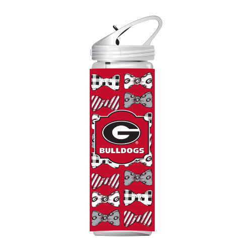 Georgia Bulldogs Bow Tie Water Bottle with Coozie