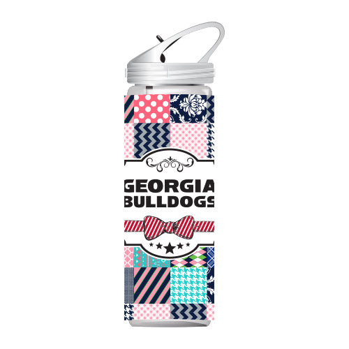 Georgia Bulldogs Patch Work Water Bottle with Coozie