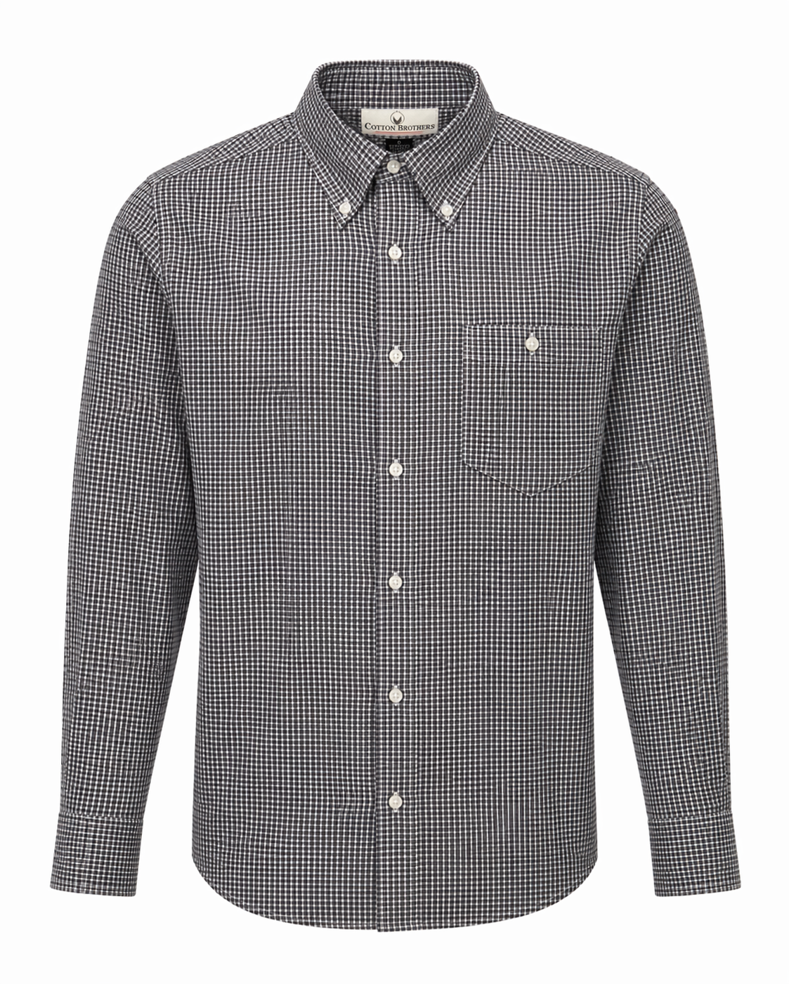 Cotton Brothers Black Checkered Long Sleeve Button Up Cotton Brothers