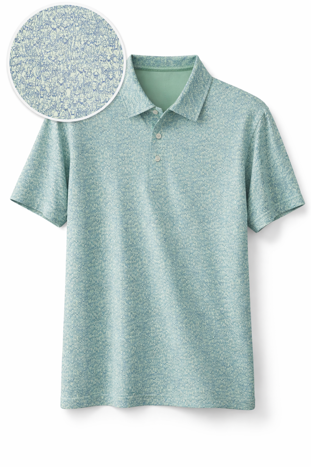 Society 91 Polo Dog Print Mint, Vista Blue Society 91