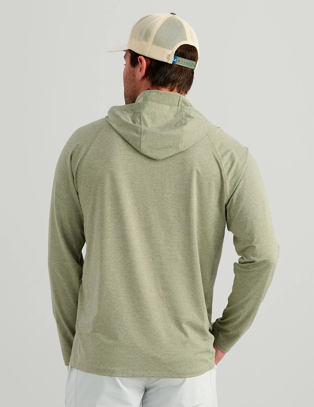 Huk Airweight Long Sleeve Crew Seagrass Heather Huk