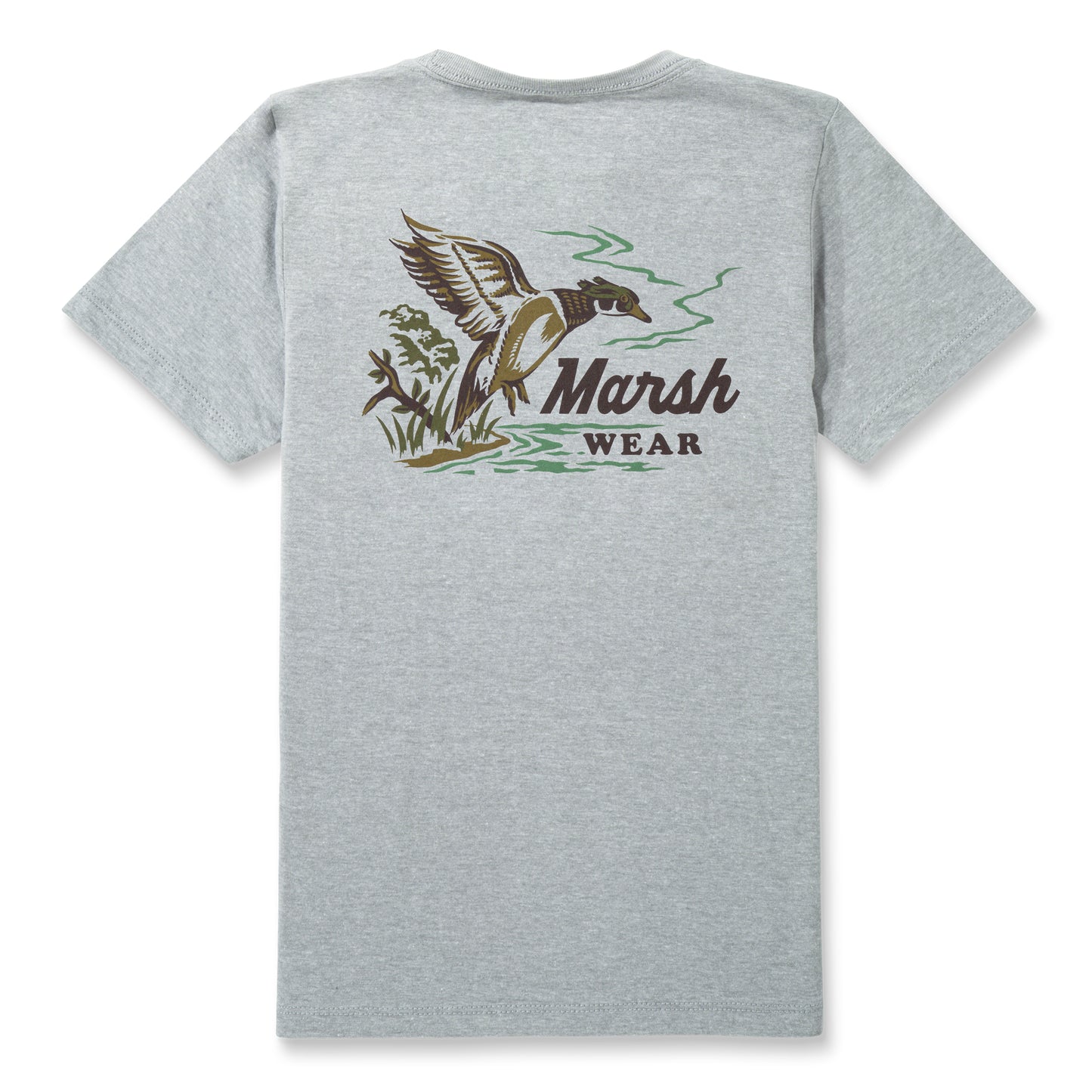 Marsh Wear Youth Heritage Wood Duck Short Sleeve Pewter Heather Marsh Wear