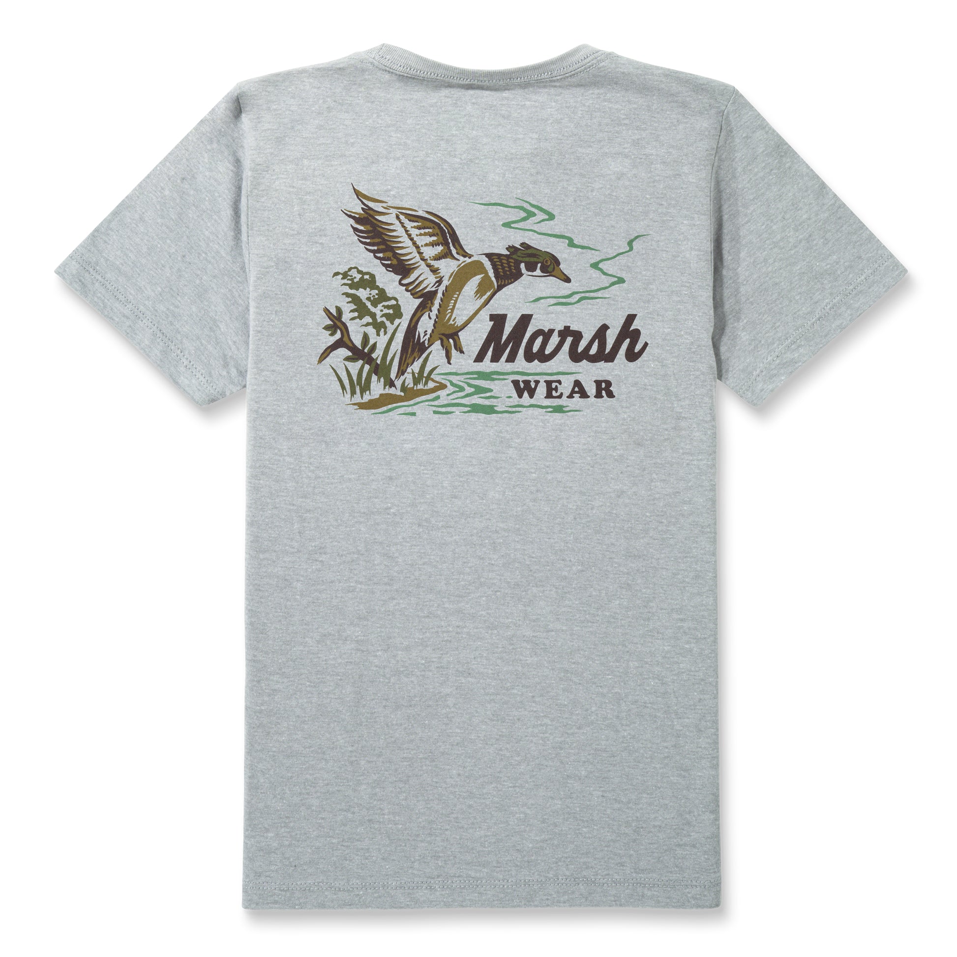 Marsh Wear Youth Heritage Wood Duck Short Sleeve Pewter Heather Marsh Wear