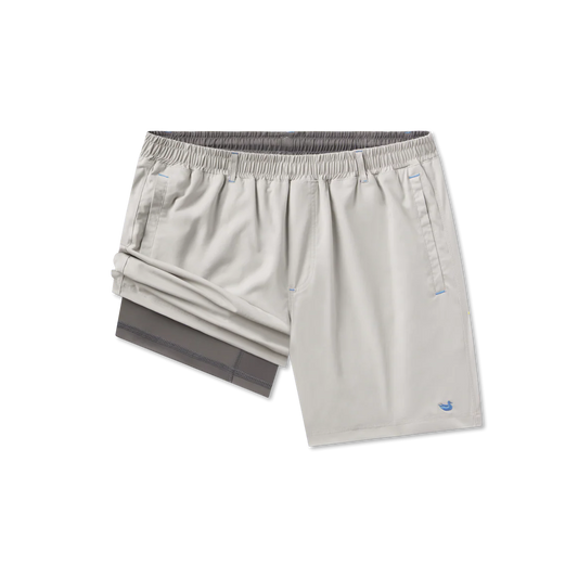 Southern Marsh Billfish Lined Performance Shorts Light Grey